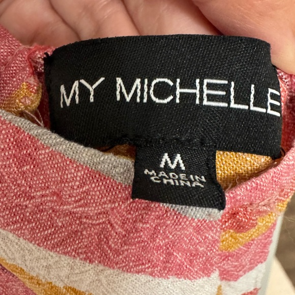 My Michelle Pink and Yellow Dress - Picture 2 of 8